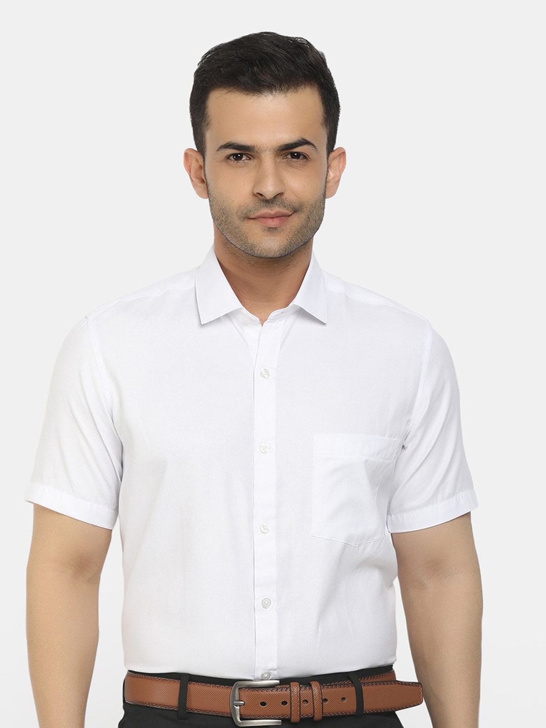 

Cherokee Men White Classic Solid Cotton Formal Shirt