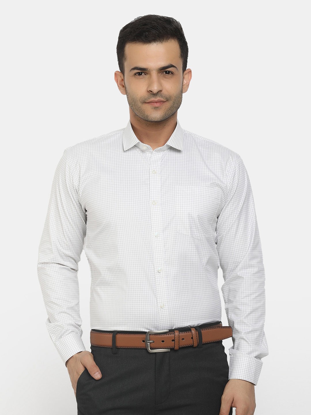 

J White by Vmart Men Black Classic Micro Checked Checked Cotton Casual Shirt
