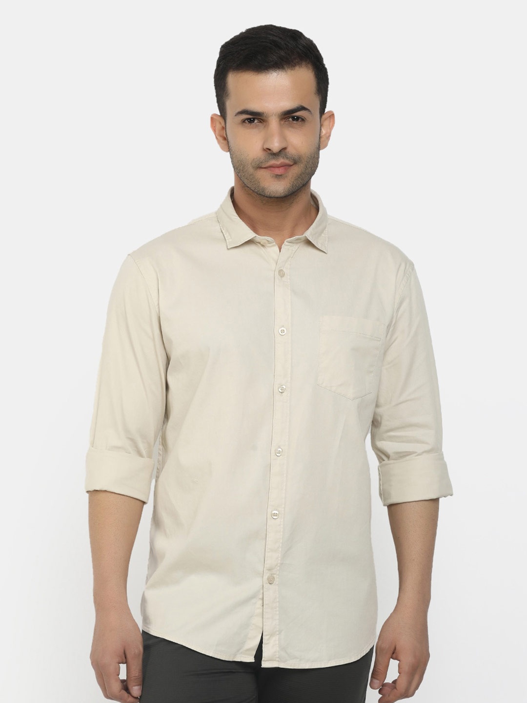 

Cherokee Men Beige Classic Casual Shirt