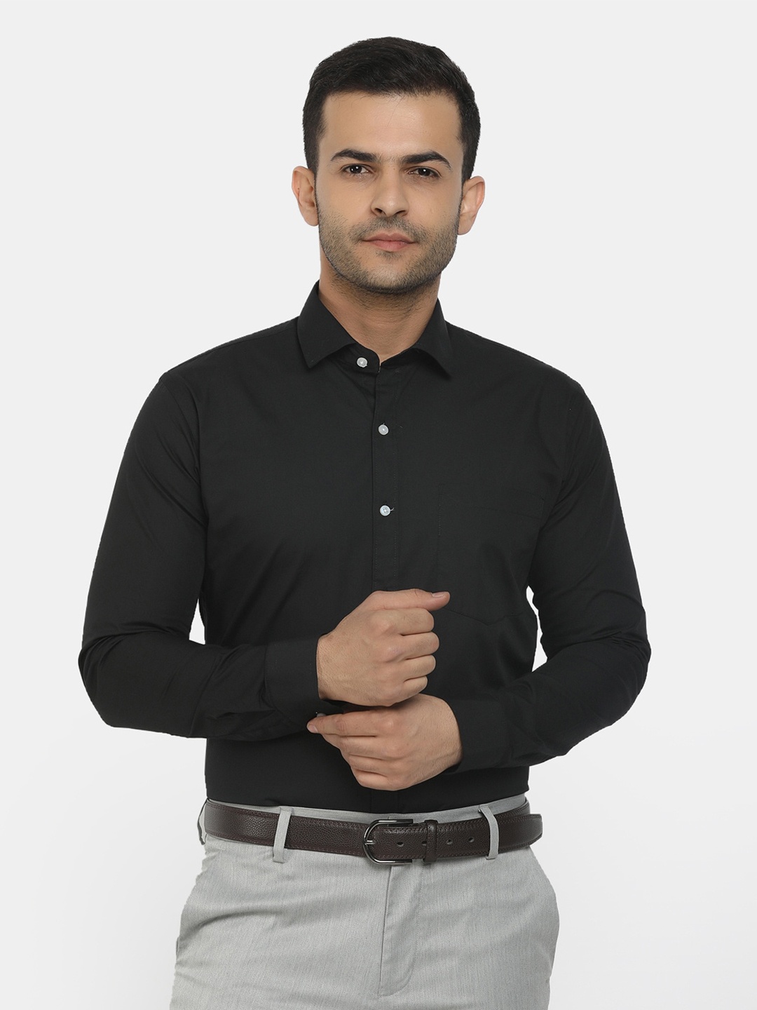 

J White by Vmart Men Black Classic Formal Shirt