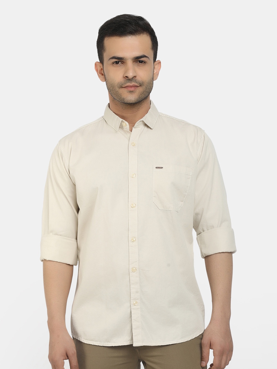 

V-Mart Men Beige Classic Cotton Casual Shirt