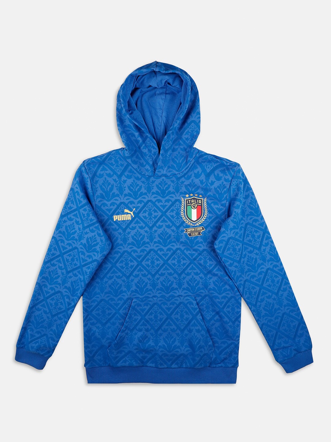 

Puma Boys Blue Printed Hooded Cotton Sweatshirt
