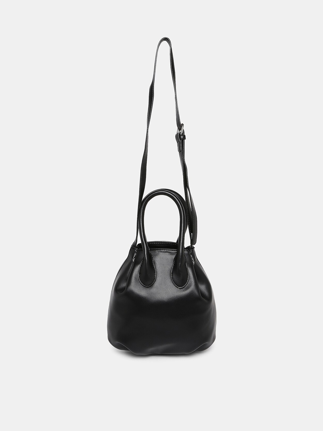 

20Dresses Black PU Bucket Hobo Bag