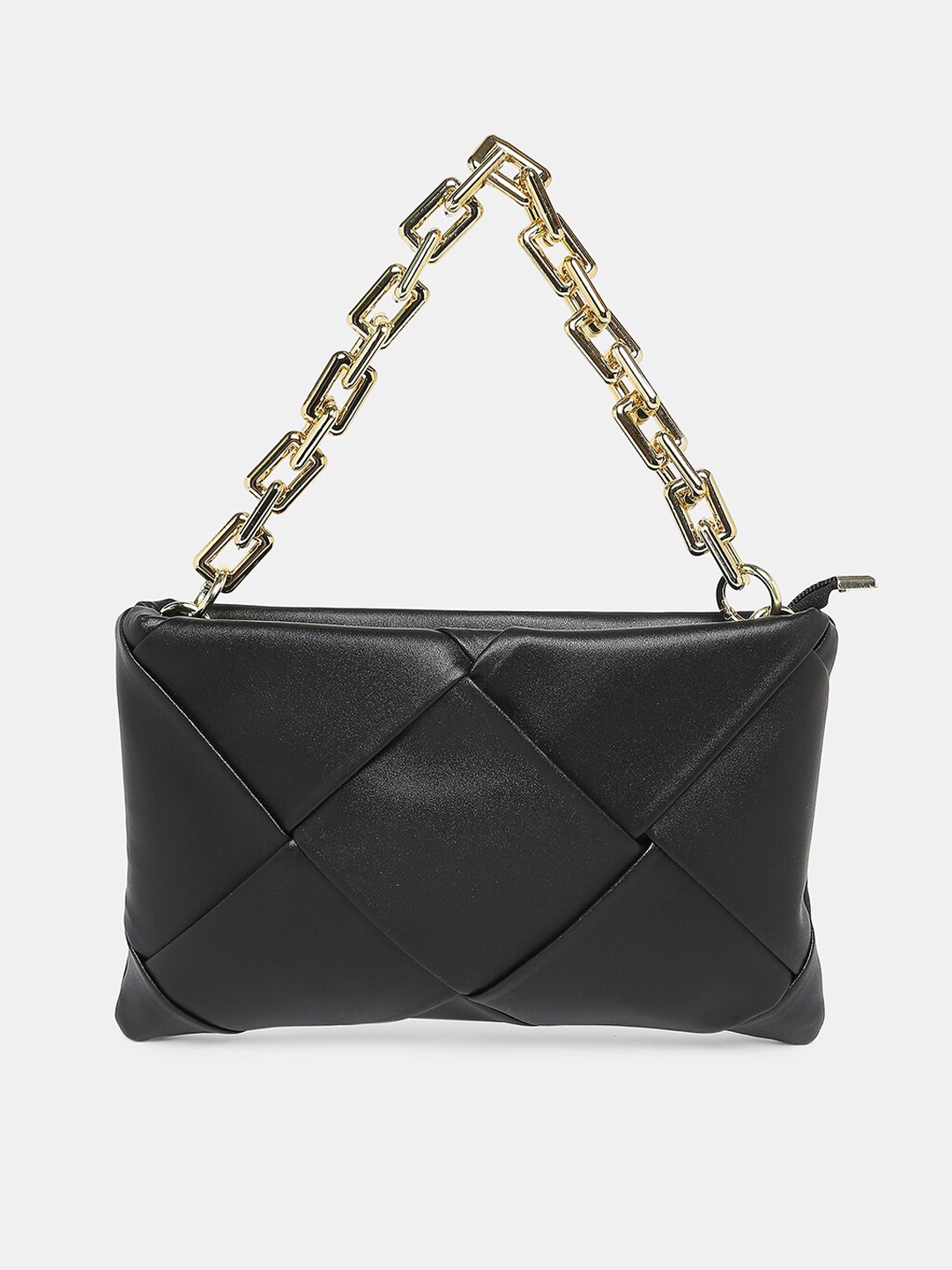 

20Dresses Black Textured PU Structured Shoulder Bag