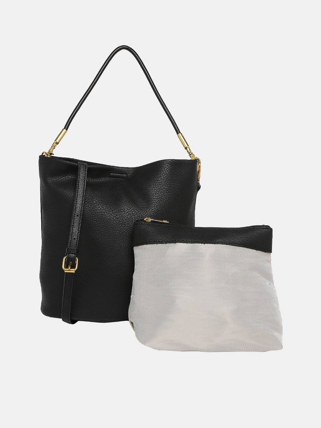 

20Dresses Black PU Structured Shoulder Bag