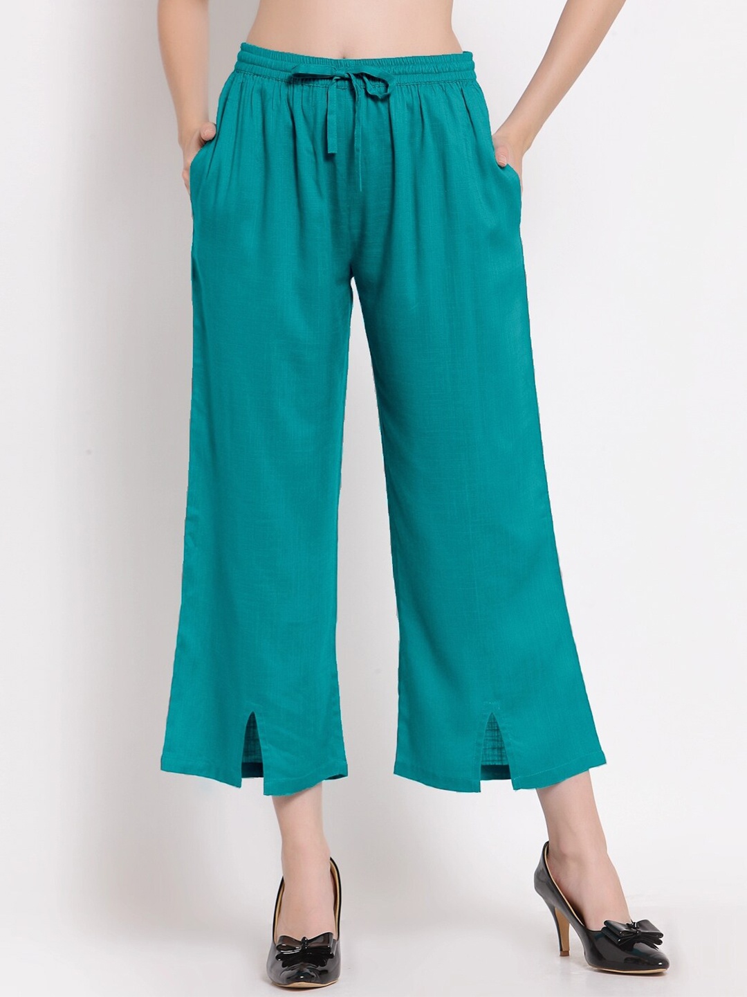 

PATRORNA Women Relaxed Fit Culottes Trousers, Sea green