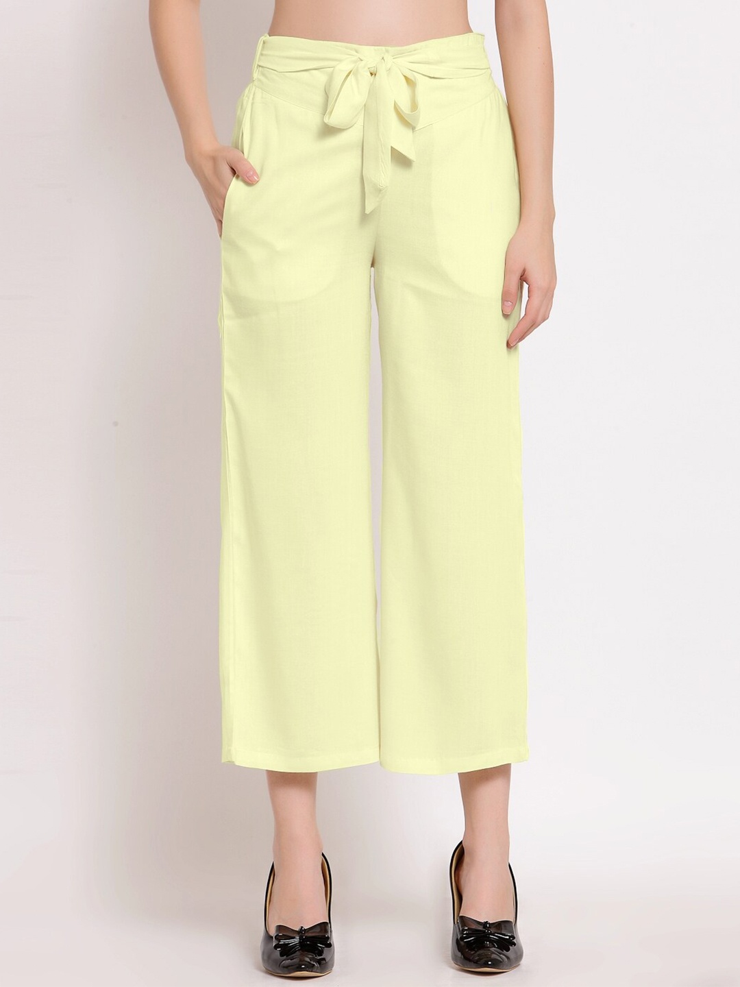 

PATRORNA Women Cream-Coloured Cut Capri Pant