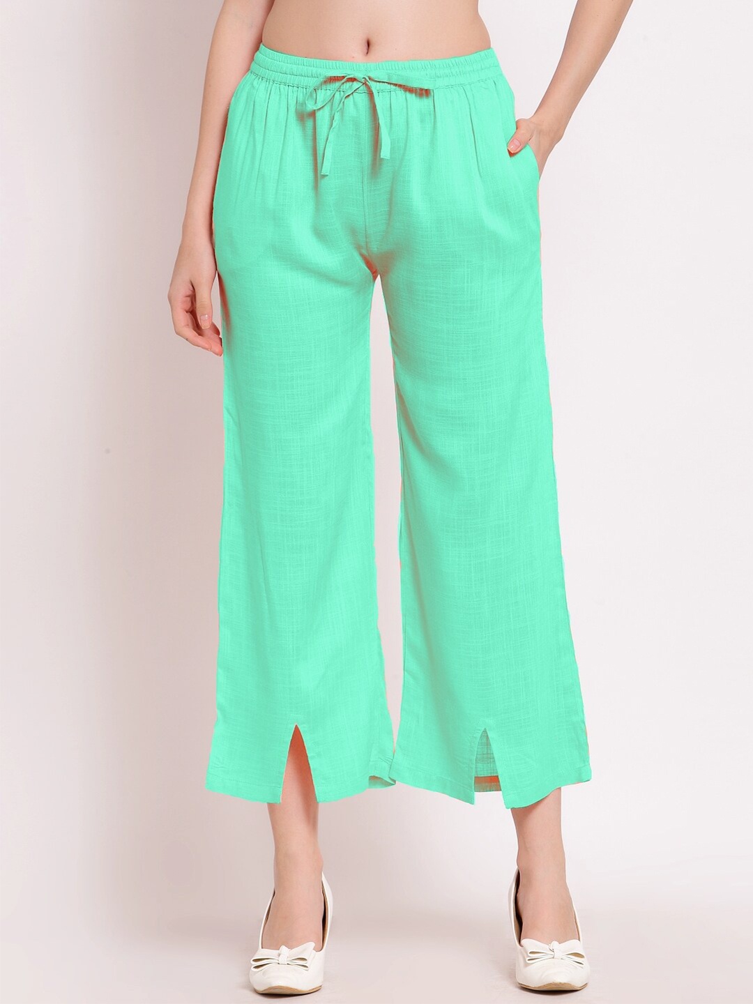 

PATRORNA Women Teal Solid Capris