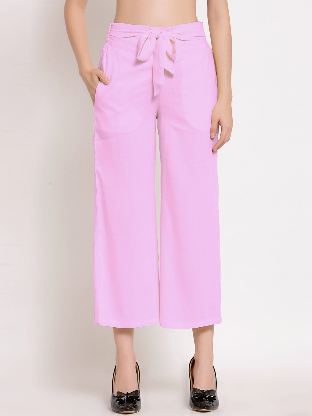 

PATRORNA Women Pink Relaxed Fit Cotton Capris