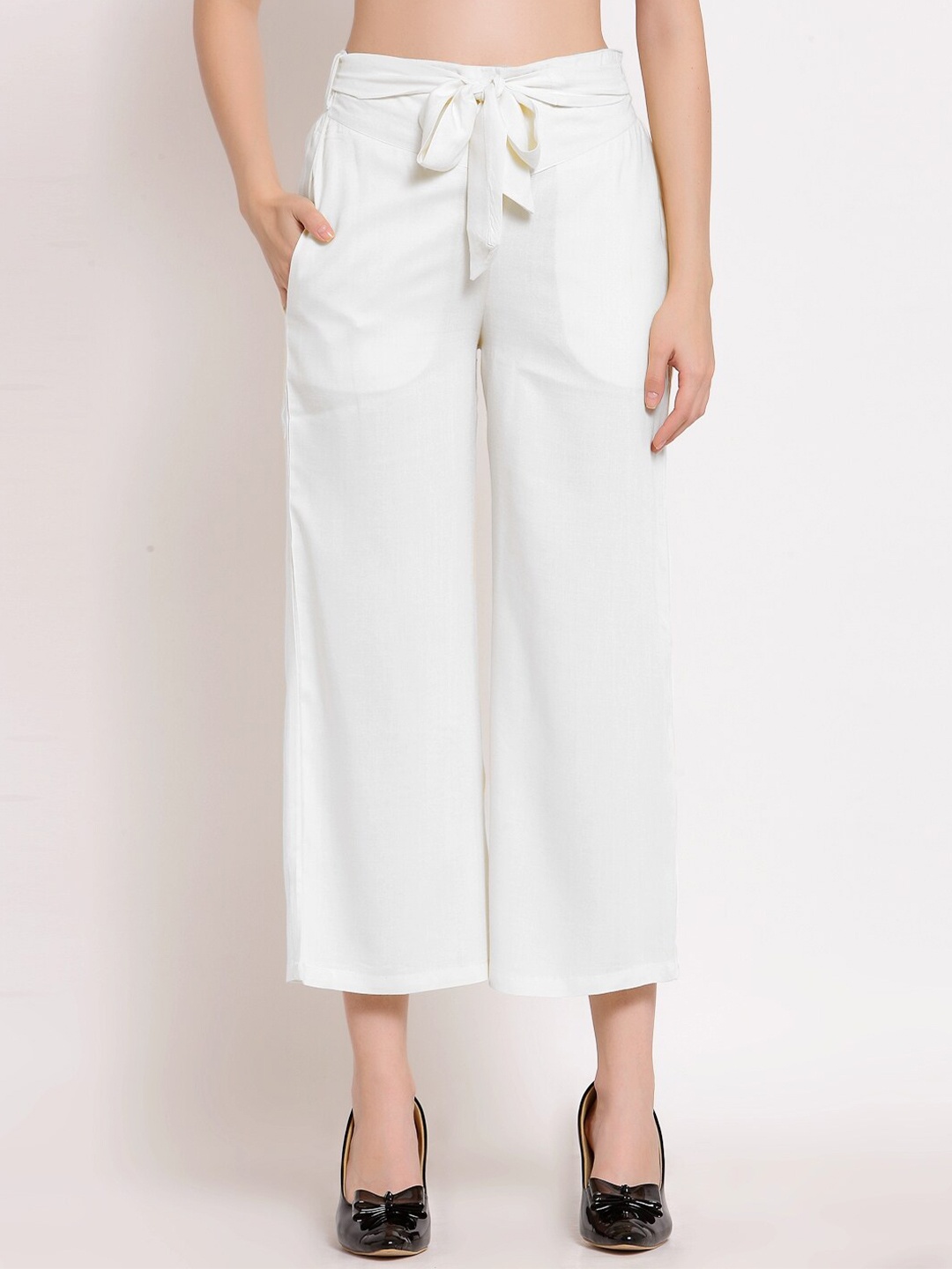 

PATRORNA Women Relaxed Fit Culottes Trousers, White