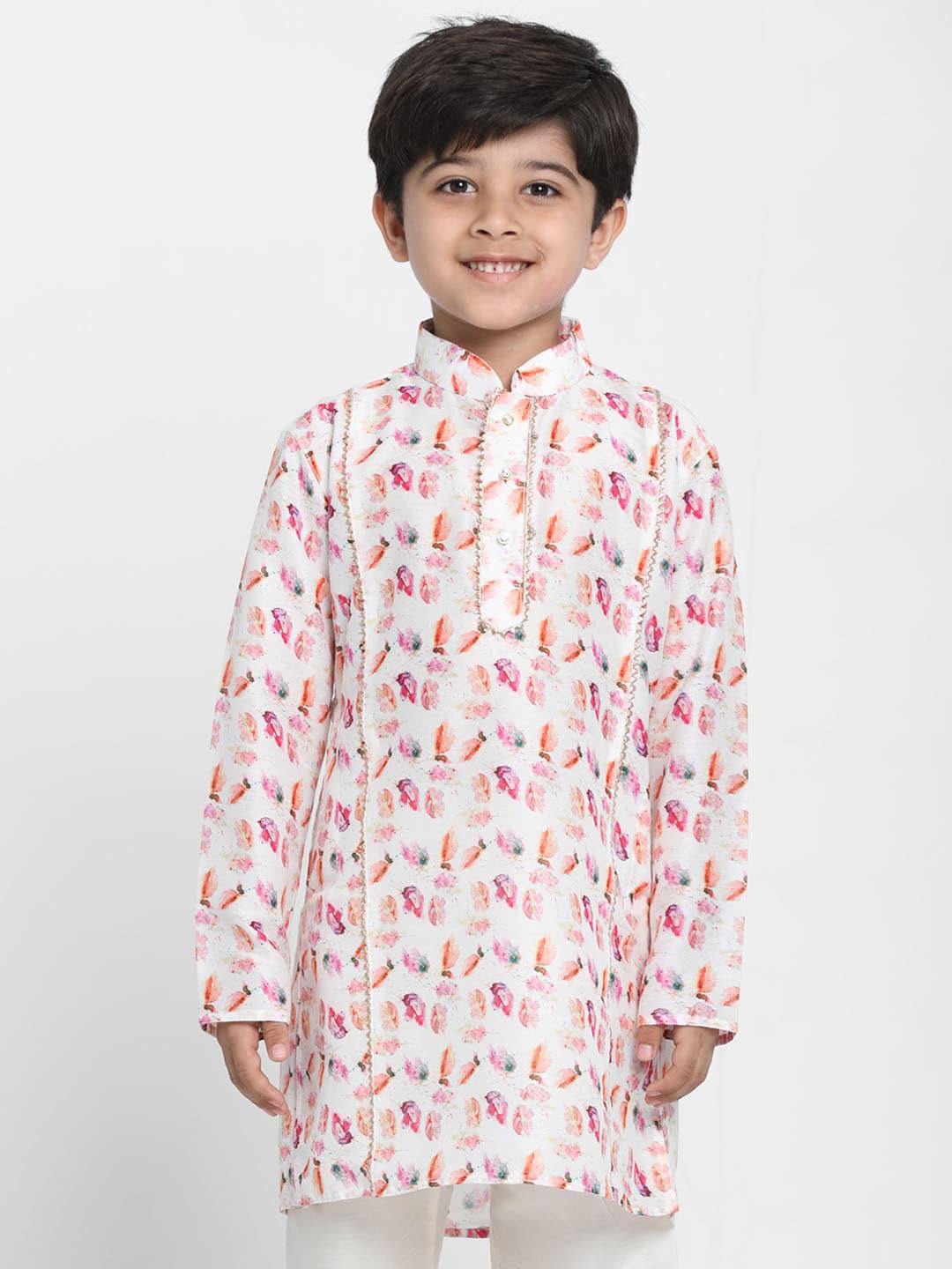 

VASTRAMAY Boys White & Red Printed Kurta