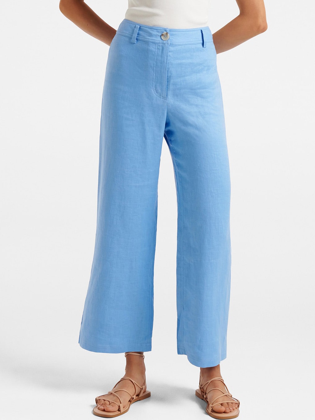 

Forever New Women Blue High-Rise Trousers