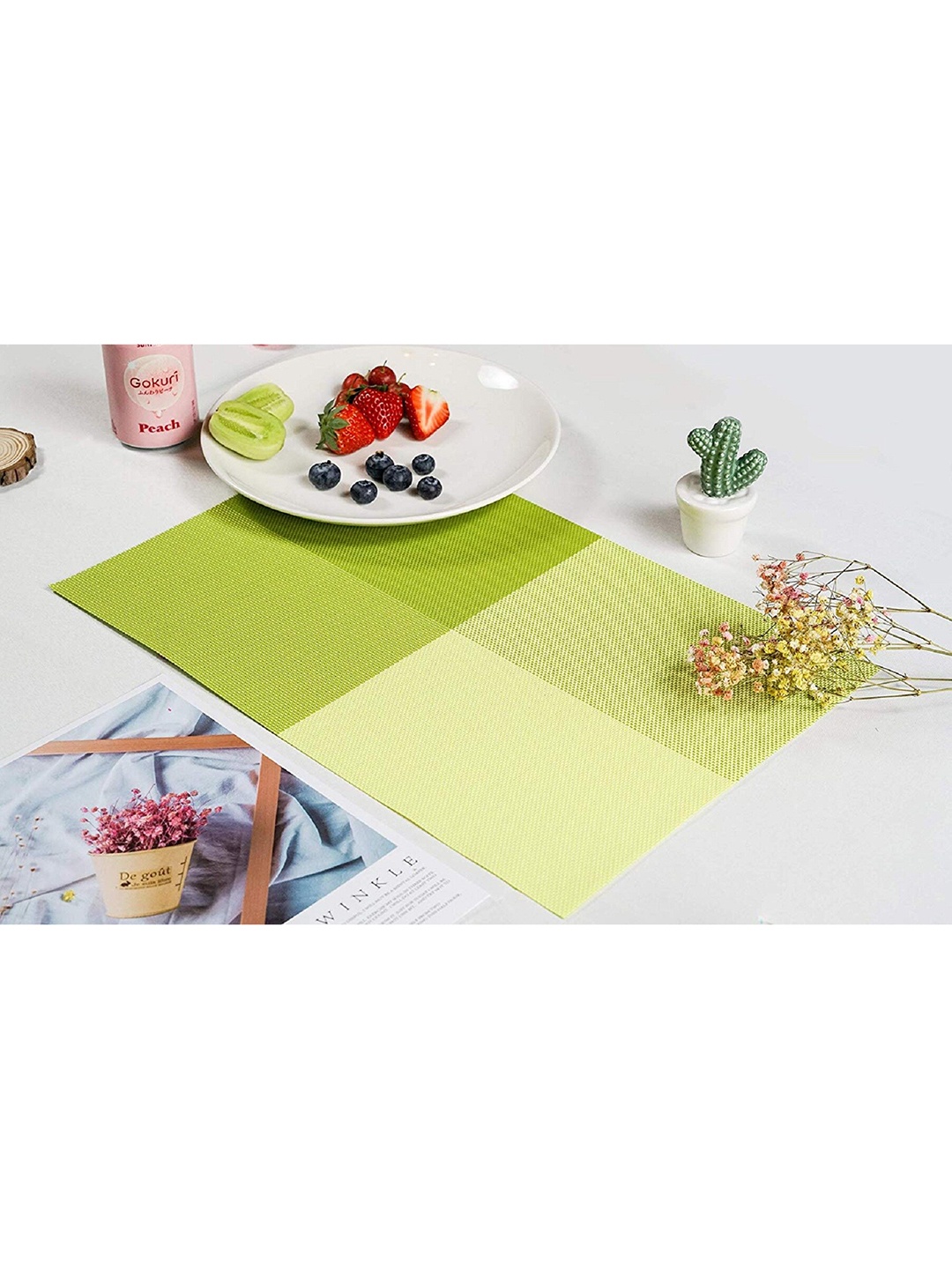 

SKYLOFTS Green Set of 6 Colourblocked Table Placemats