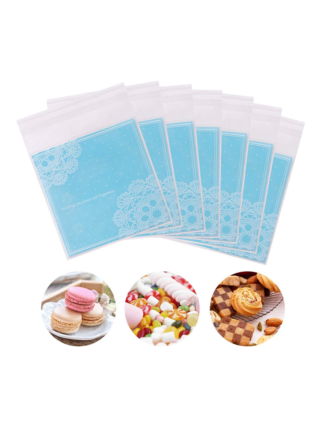 

CHOCOZONE Blue Pack of 100 Self Adhesive Goodie Bags