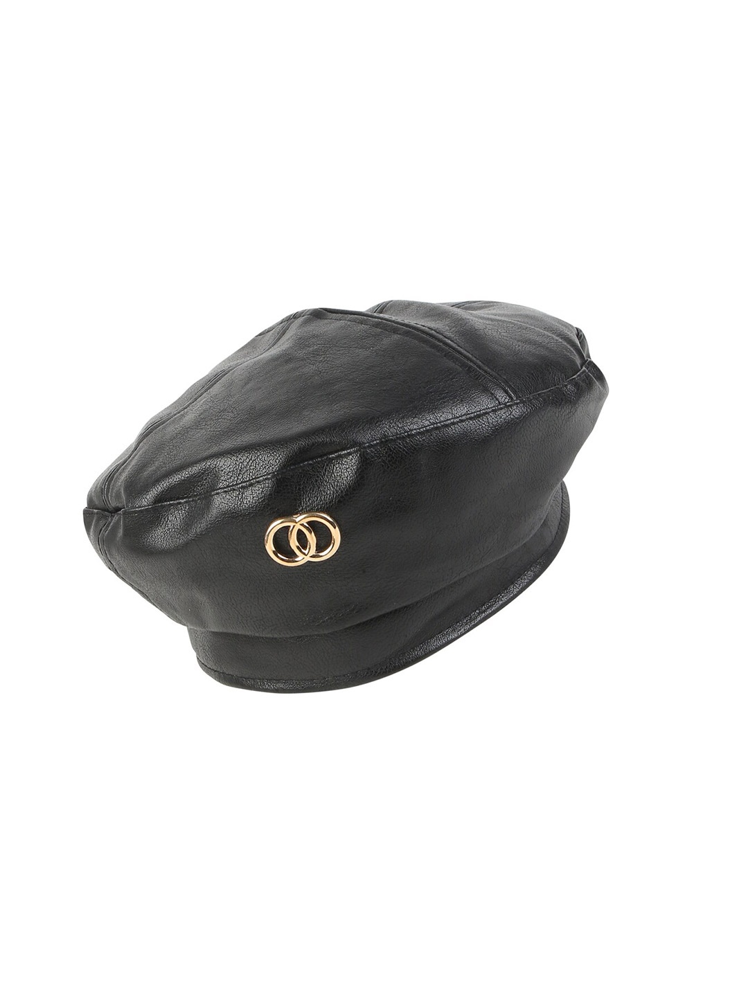 

iSWEVEN Unisex Black & Gold-Toned Ascot Cap