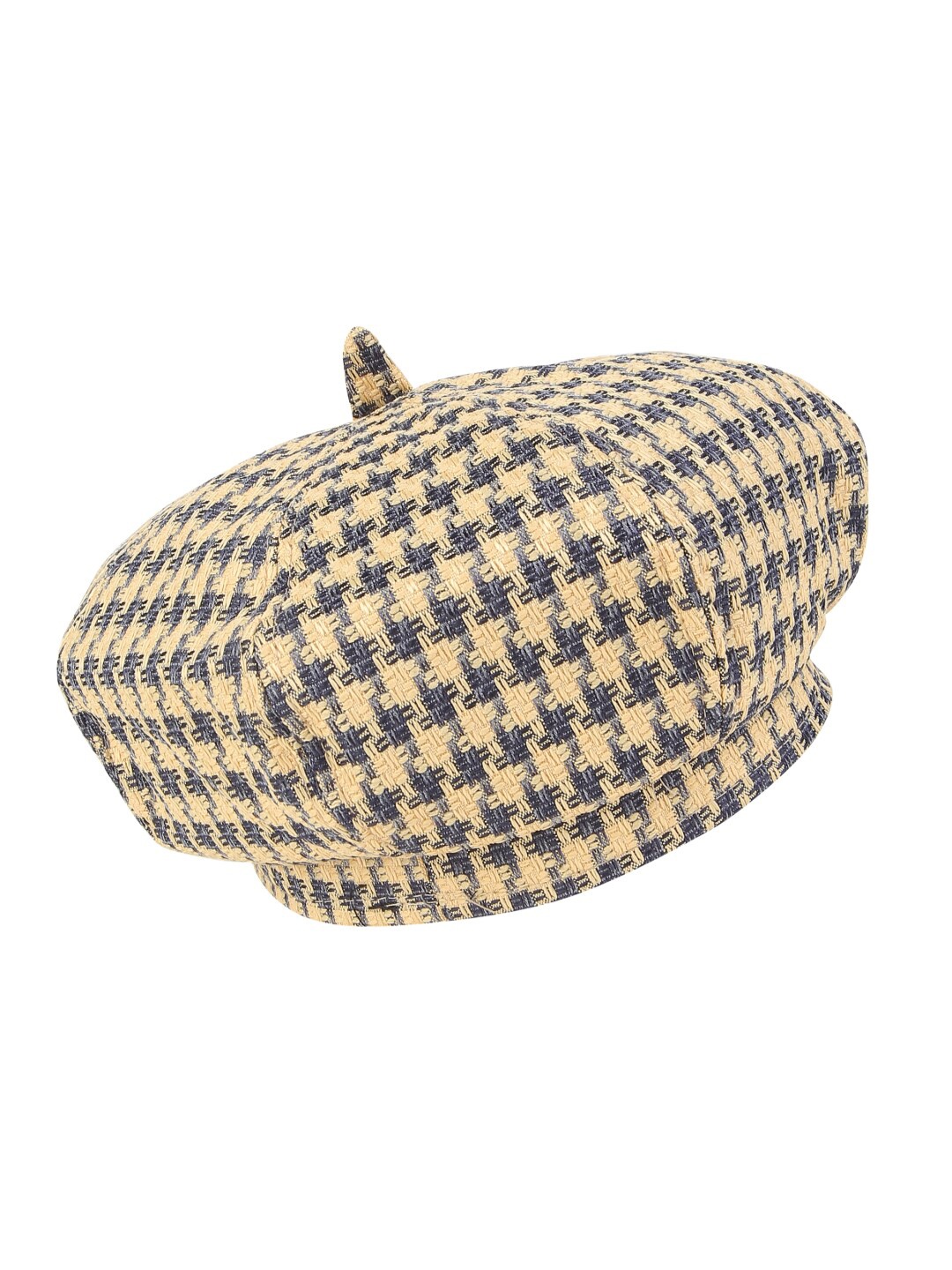 

iSWEVEN Unisex Blue & Beige Self Design Cotton Ascot Cap