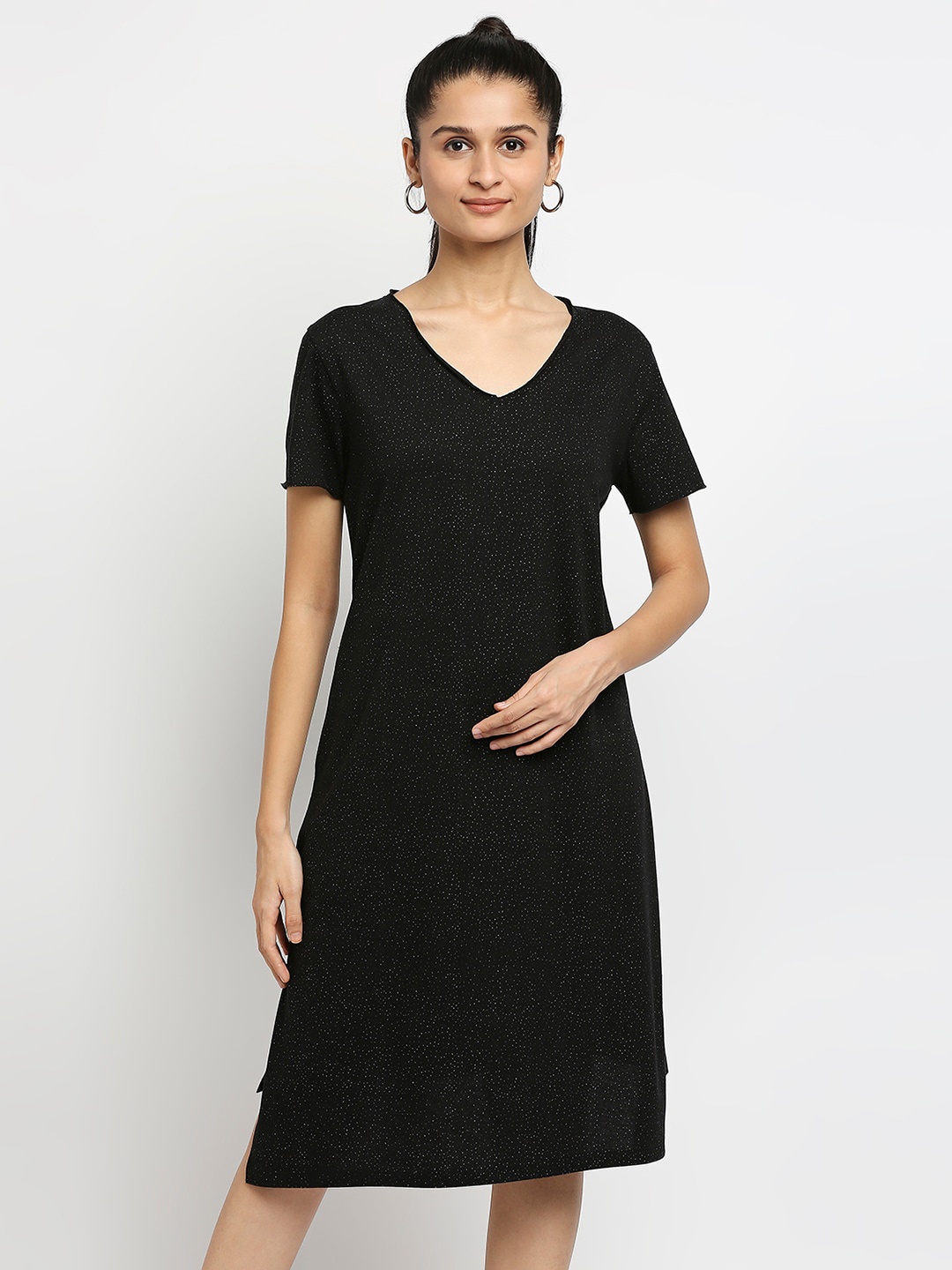 

effy Black Organic Cotton A-Line Dress
