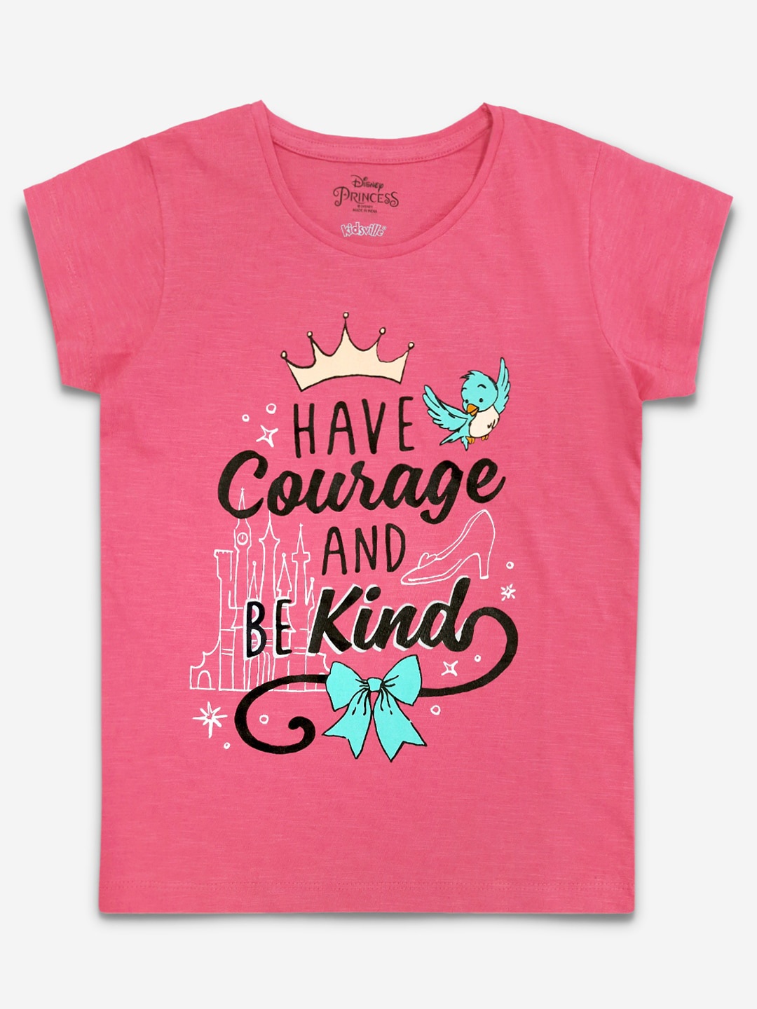 

Kids Ville Girls Pink Disney Princess Featured Tshirt