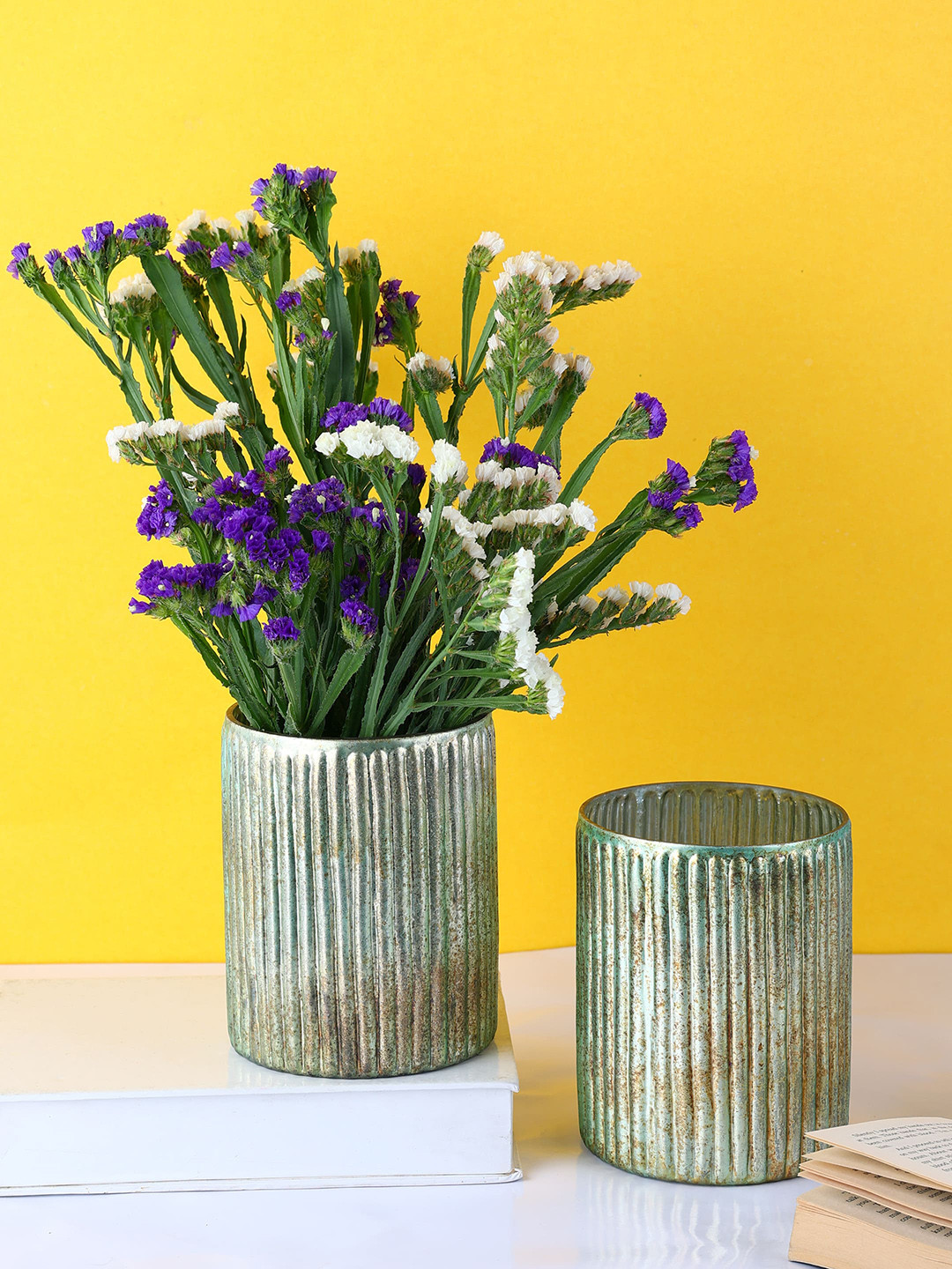 

NURTURE INDIA Green Printed Mod Lake Vase