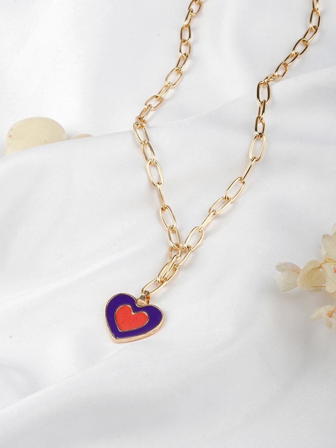 

JOKER & WITCH Gold-Toned & Violet Faye Heart Pendant Necklace