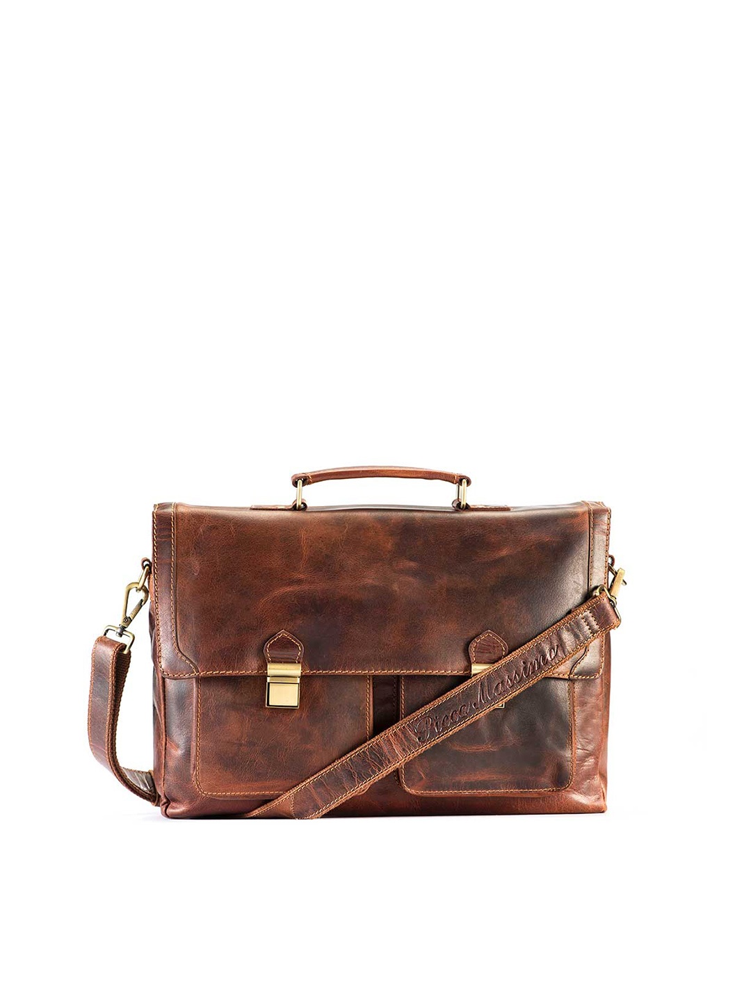 

Picco Massimo Brown Leather Messenger Bag