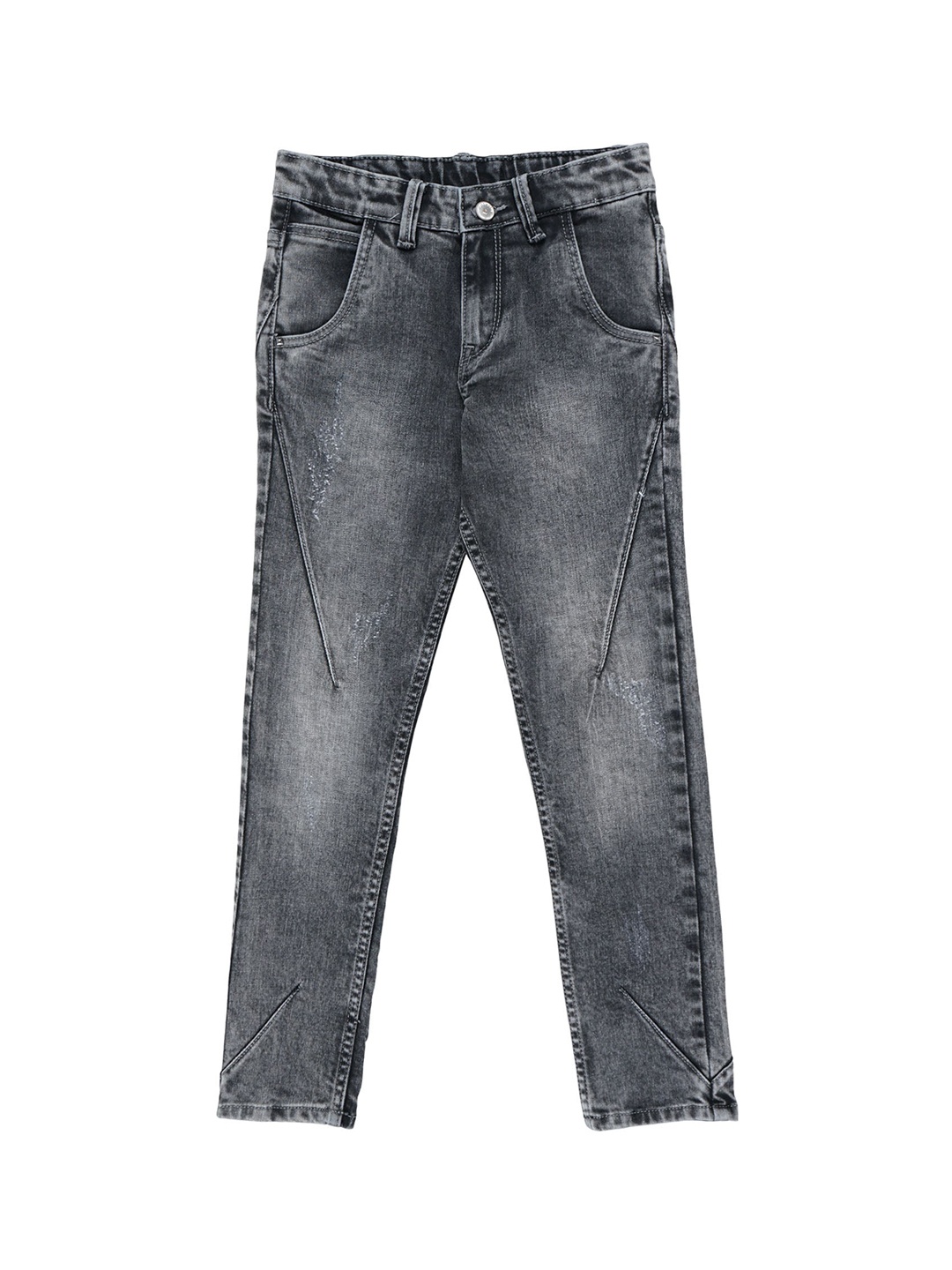 

Jean Cafe Boys Grey Jean Slim Fit Low Distress Heavy Fade Jeans
