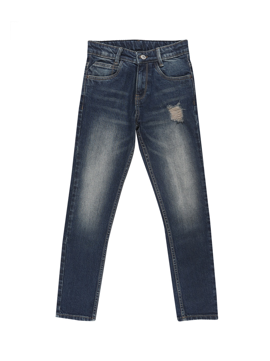 

Jean Cafe Boys Blue Jean Slim Fit Mildly Distressed Heavy Fade Jeans