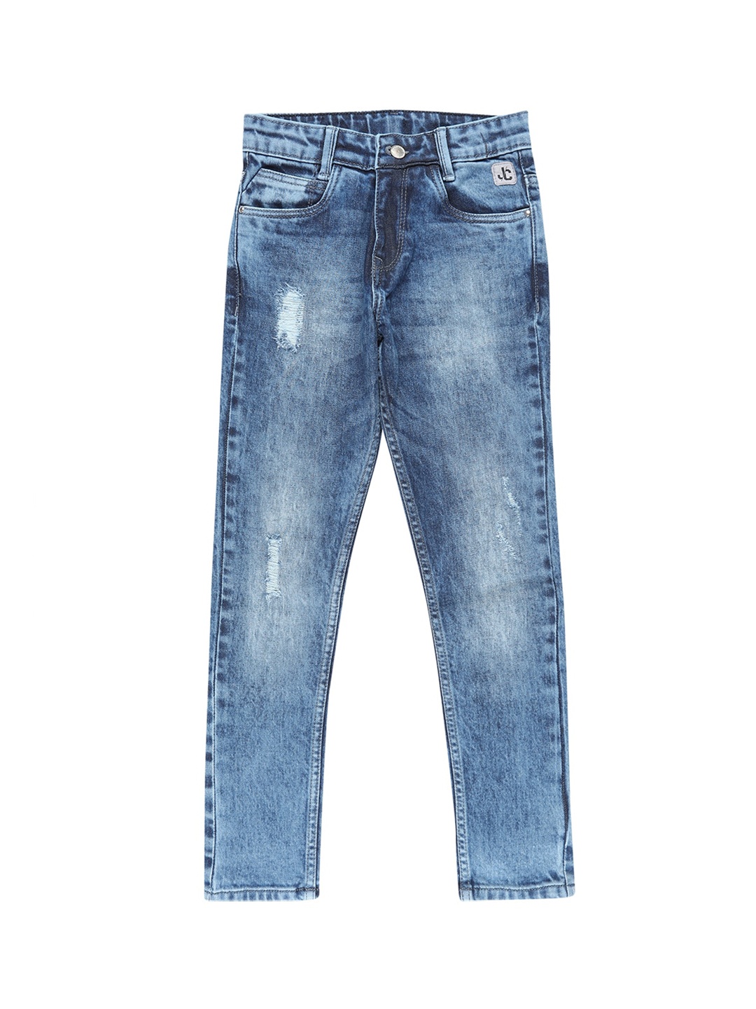 

Jean Cafe Boys Blue Jean Slim Fit Mildly Distressed Light Fade Jeans