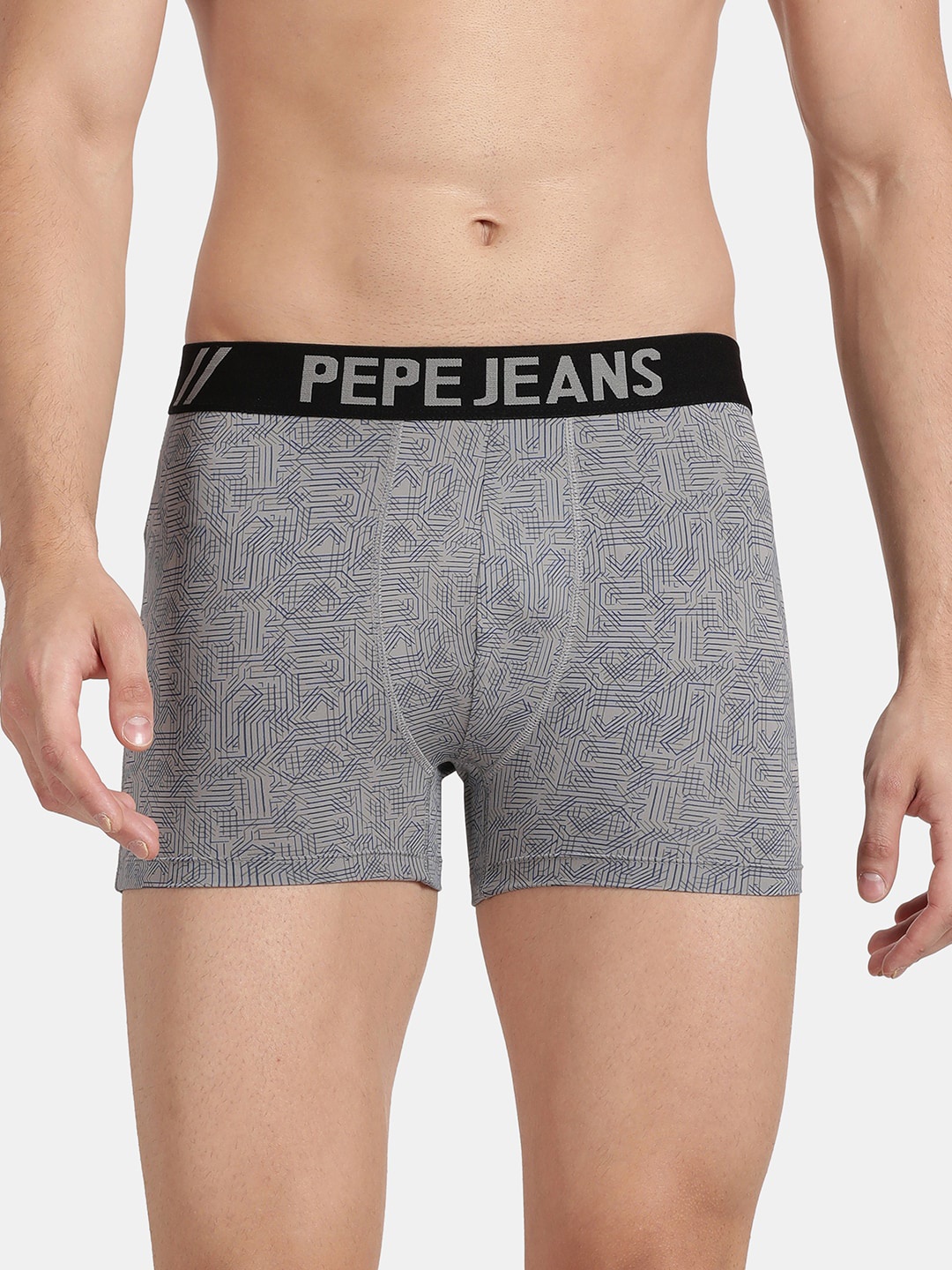 

Pepe Jeans Men Blue & Grey Printed Trunk BGT02SHARK SKIN AOPXL