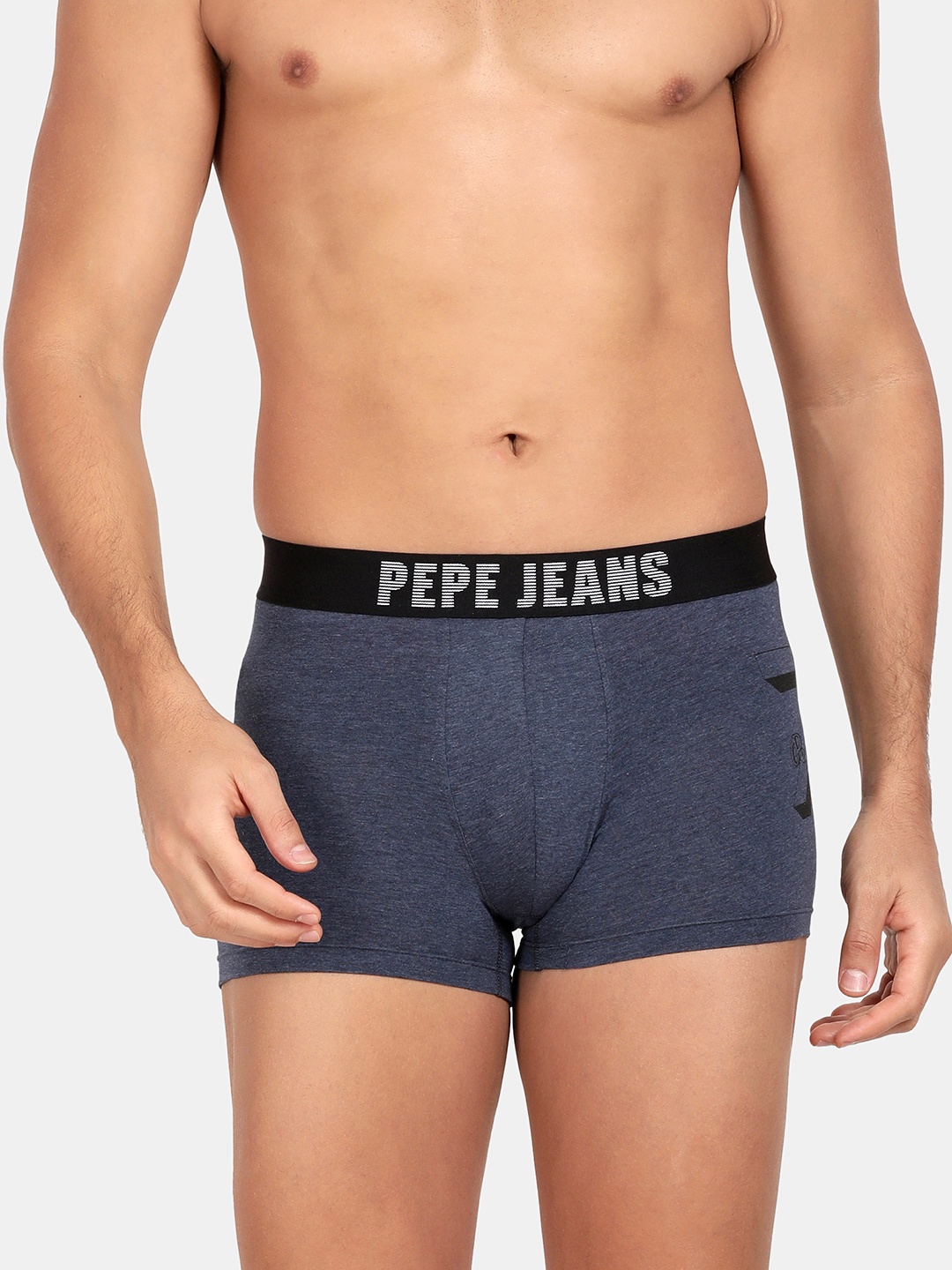 

Pepe Jeans Men Blue Solid Cotton Trunks OPT07BLUE MELANGEL