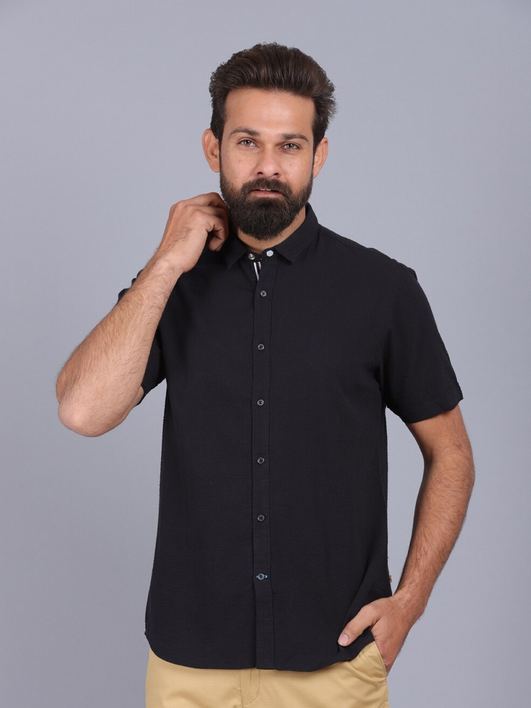 

CANOE Men Black Original Slim Fit Casual Shirt