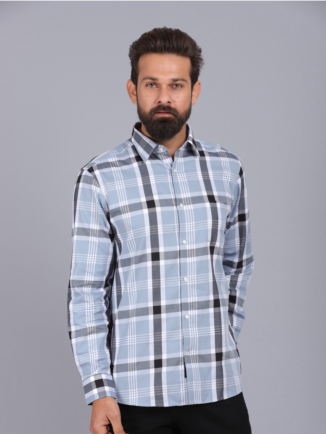 

CANOE Men Blue Original Slim Fit Checked Casual Shirt