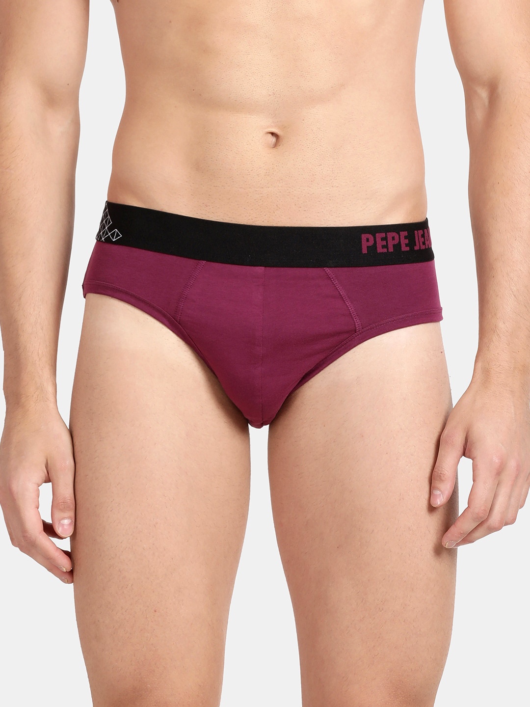 

Pepe Jeans Men Purple Solid Cotton Low-Rise Basic Briefs