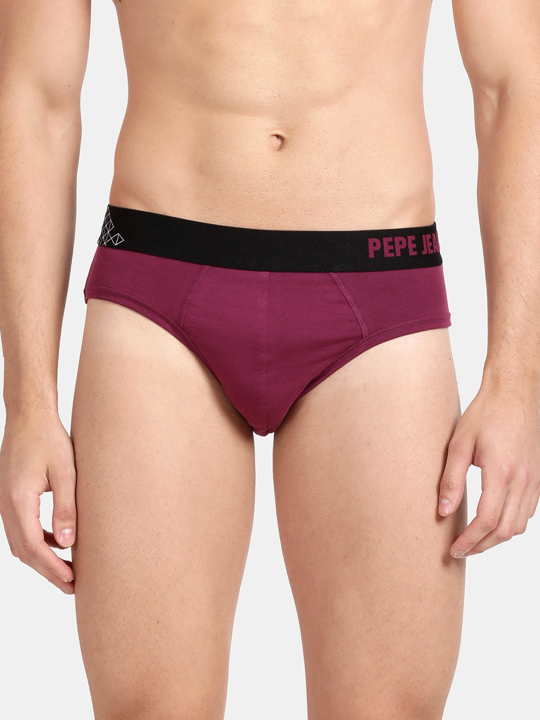 

Pepe Jeans Men Purple Solid Cotton Briefs OPB03MAGENTA PURPLE S-Purple