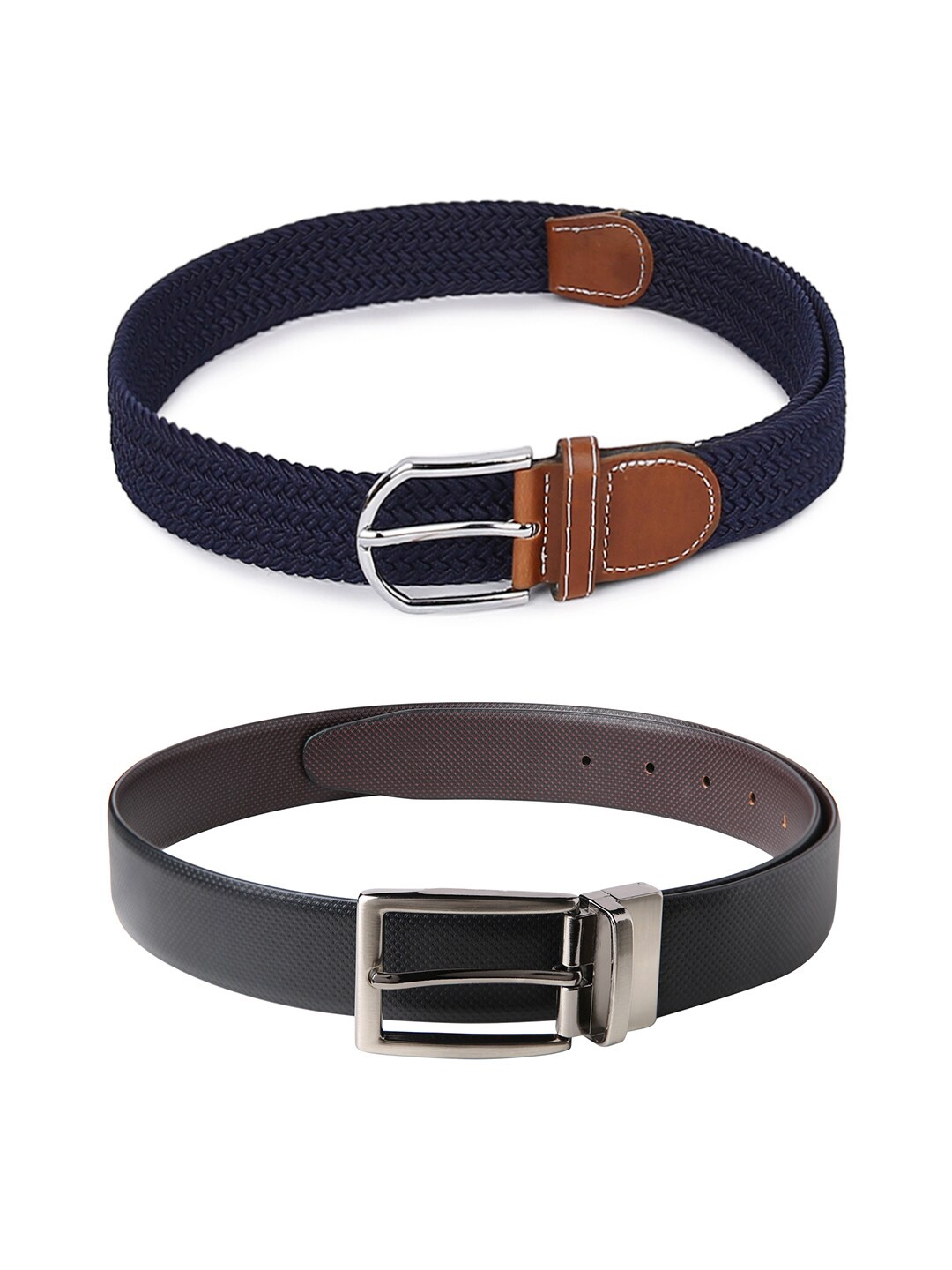 

CRUSSET Men Pack of 2 Blue Formal Belts
