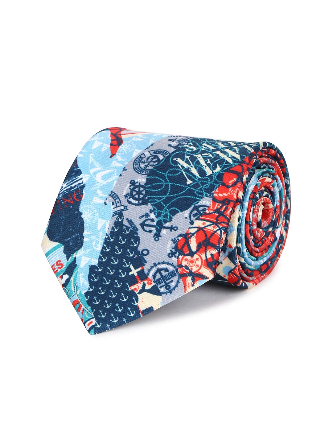 

Tossido Men Blue & Red Printed Broad Tie