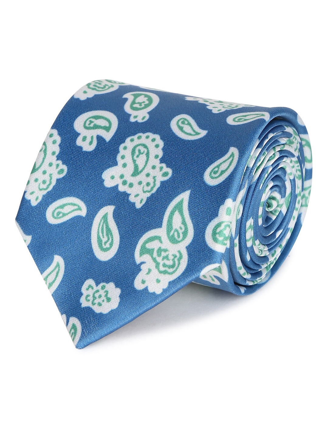 

Tossido Men Blue & White Paisley Printed Broad Tie