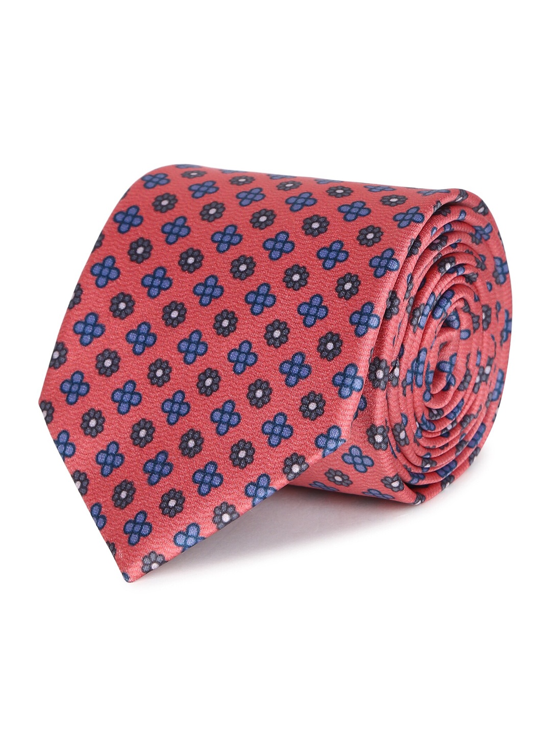 

Tossido Men Peach-Coloured & Blue Printed Broad Tie