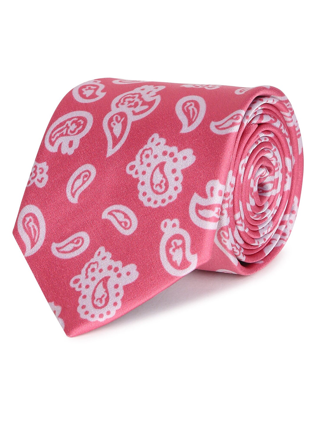 

Tossido Men Pink & White Printed Broad Formal Tie