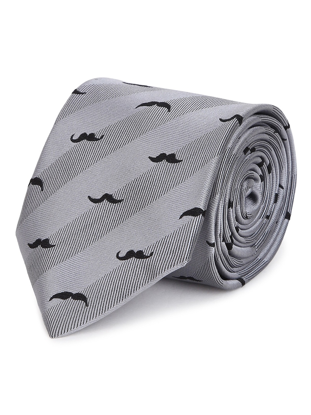 

Tossido Men Grey & Black Printed Broad Tie