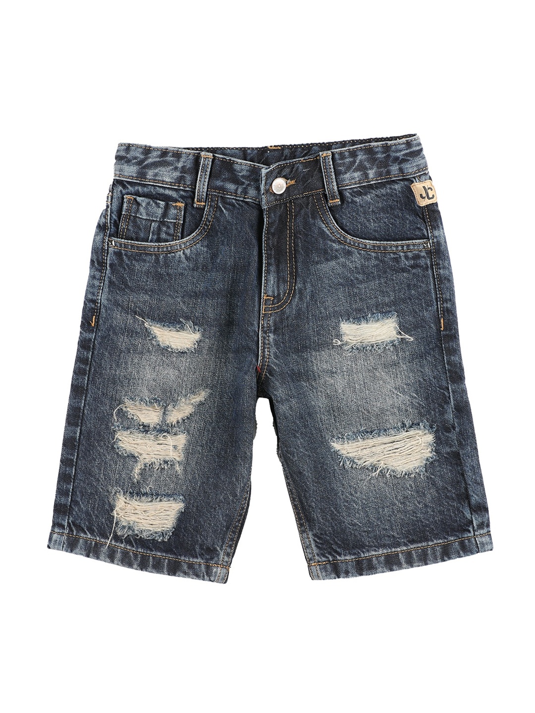 

Jean Cafe Boys Blue Washed Slim Fit Denim Shorts 98% cotton