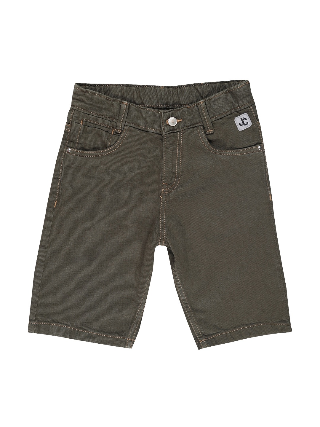 

Jean Cafe Boys Olive Green Slim Fit Denim Shorts