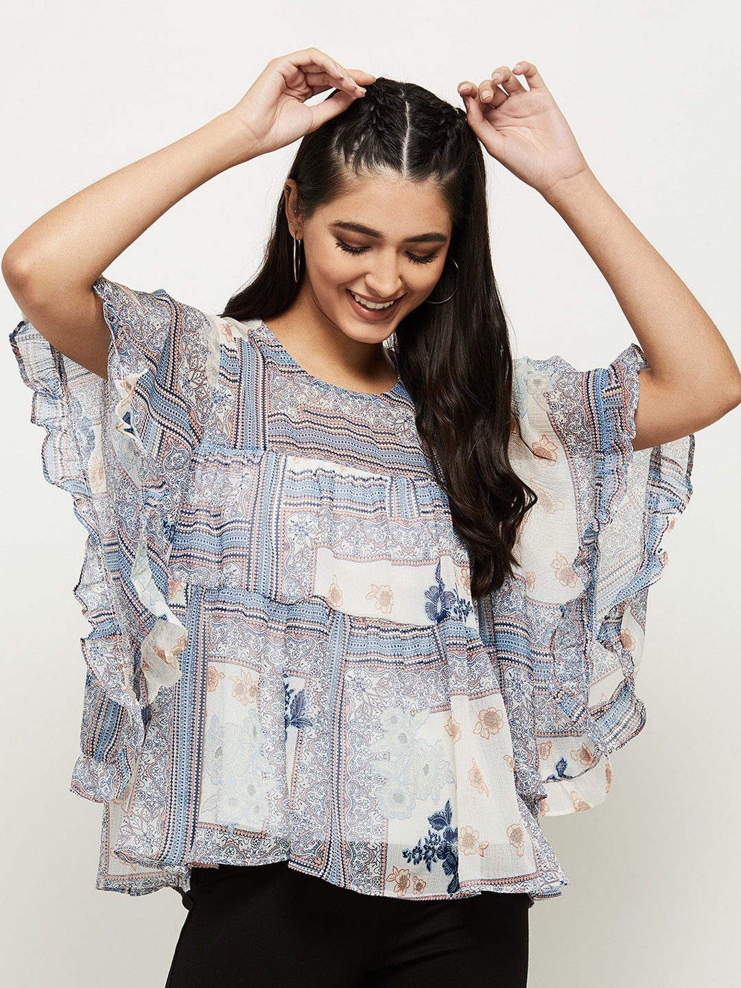 

max Multicoloured Print Kaftan Top, Multi