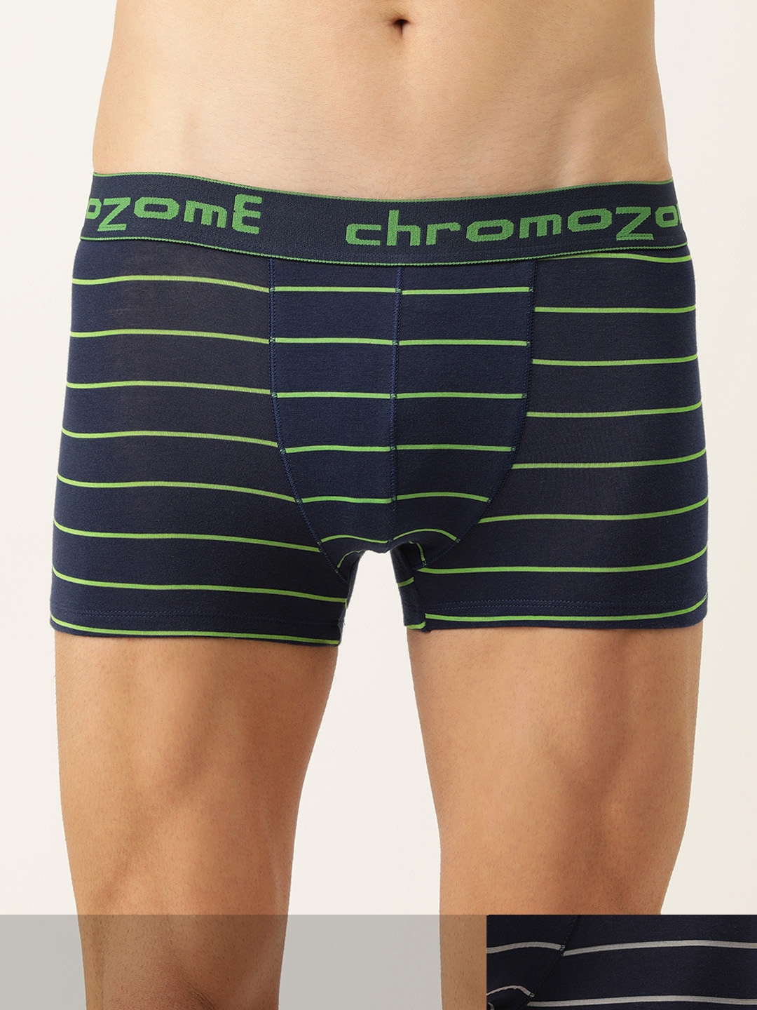 

Chromozome Men Pack of 2 Striped Trunks, Navy blue