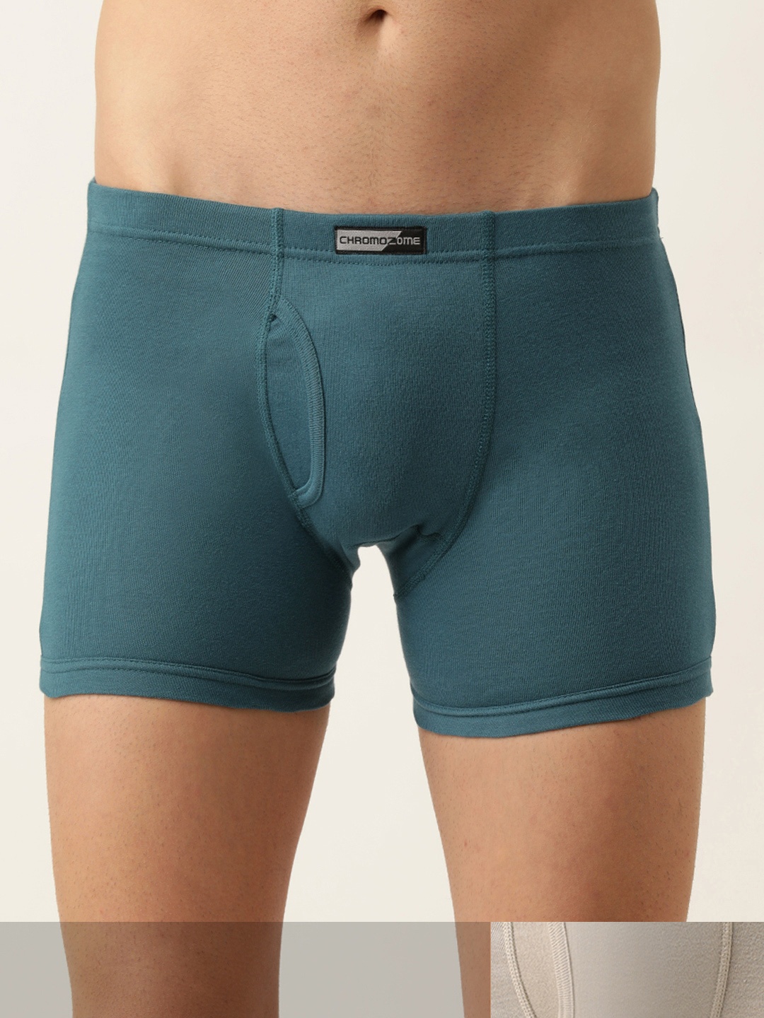 

Chromozome Men Pack Of 2 Solid Pure Cotton Trunks, Turquoise blue