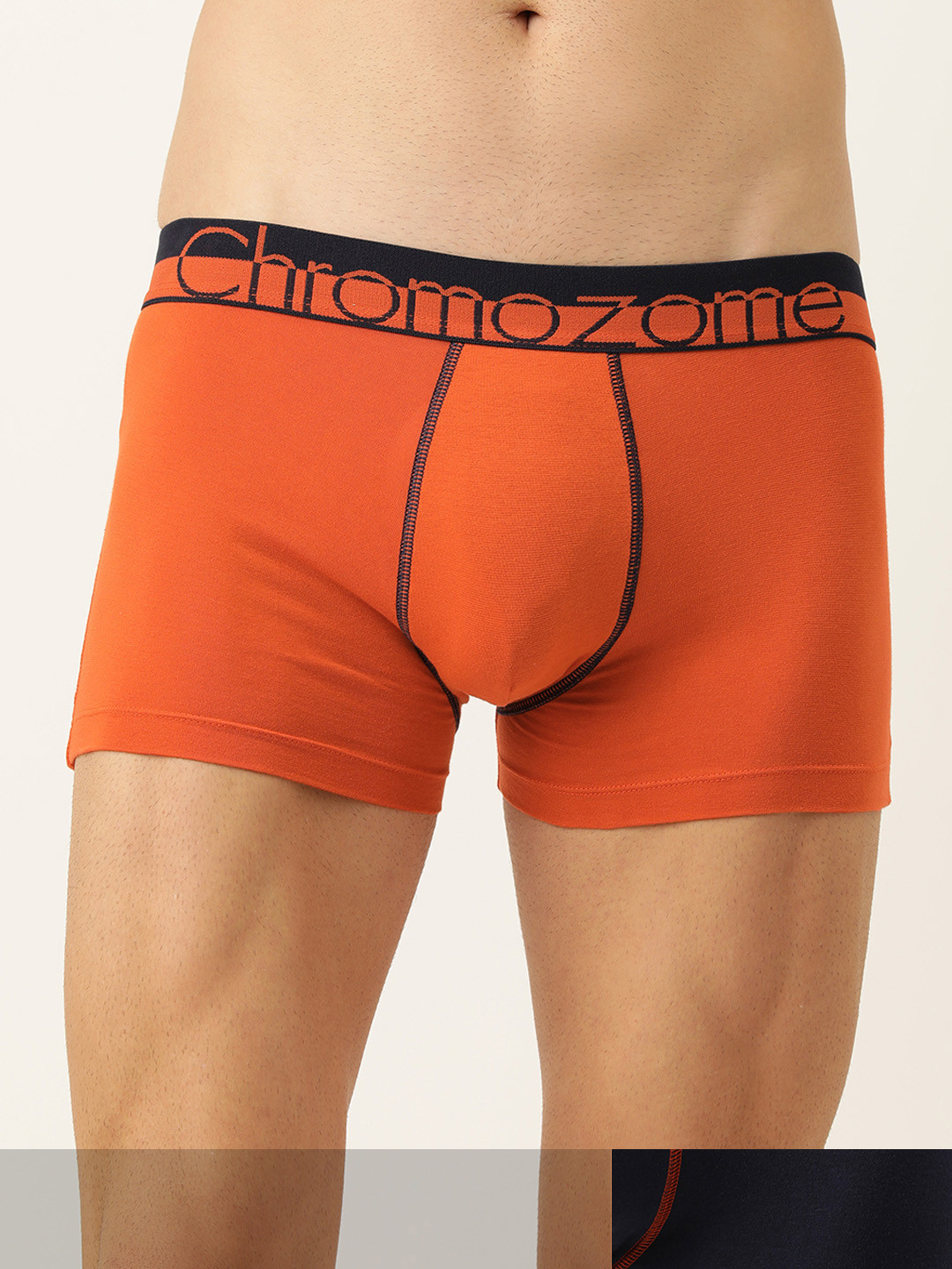 

Chromozome Men Pack of 2 Solid Trunks, Orange