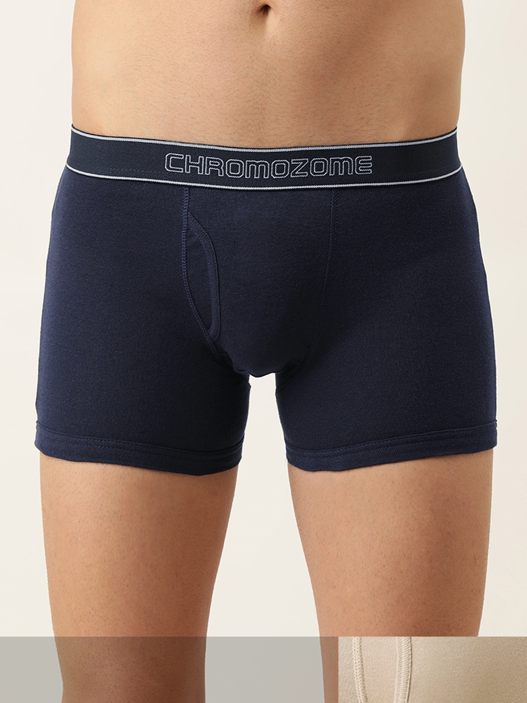 

Chromozome Men Pack of 2 Solid Pure Cotton Trunks 8902733543804-V14, Navy blue