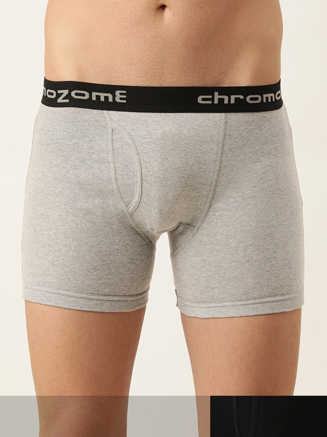 

Chromozome Men Pack of 2 Solid Pure Cotton Trunks 8902733572415-V198, Grey melange