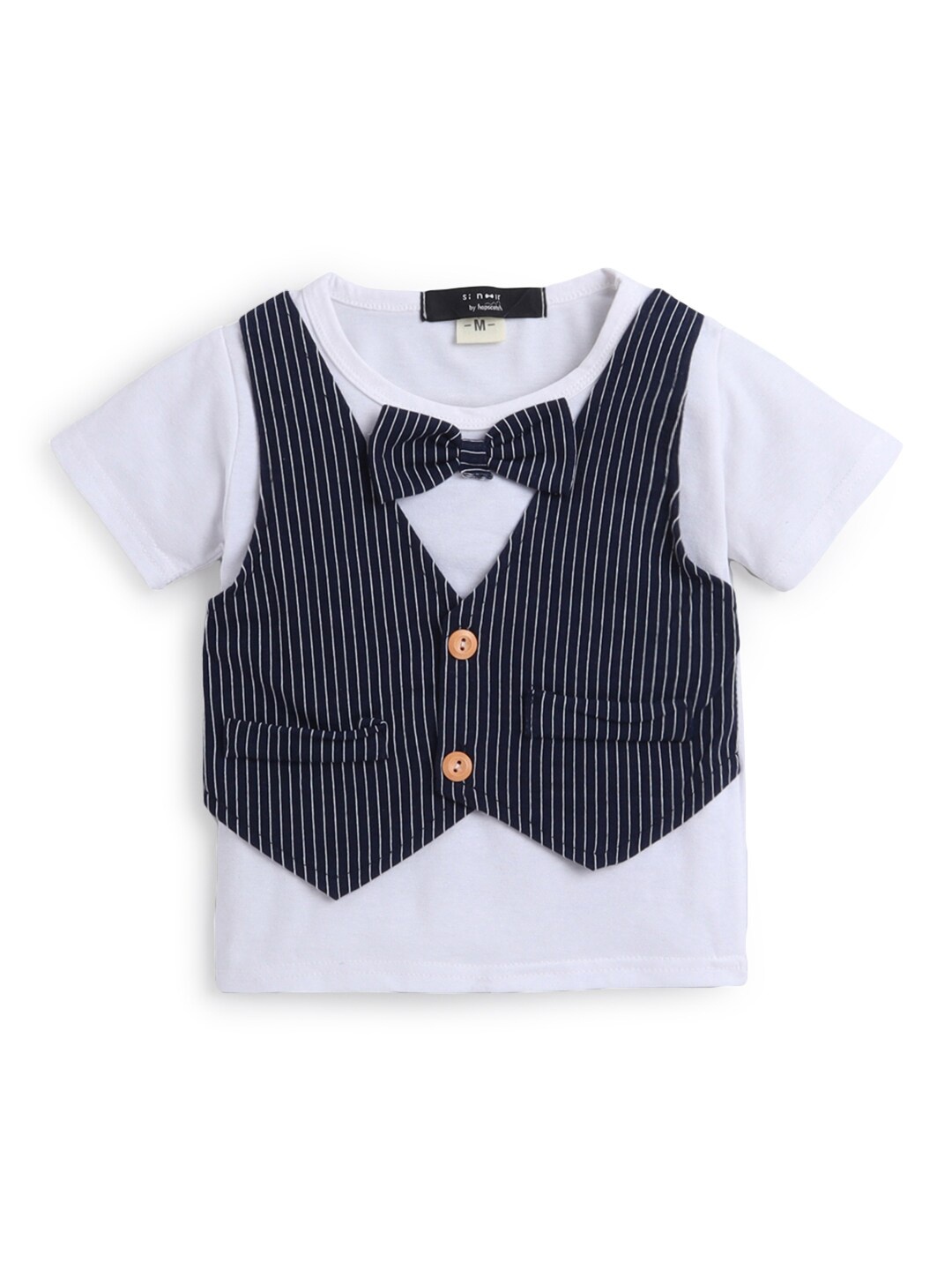 

Hopscotch Boys Navy Blue & White Shirt with Trousers Set