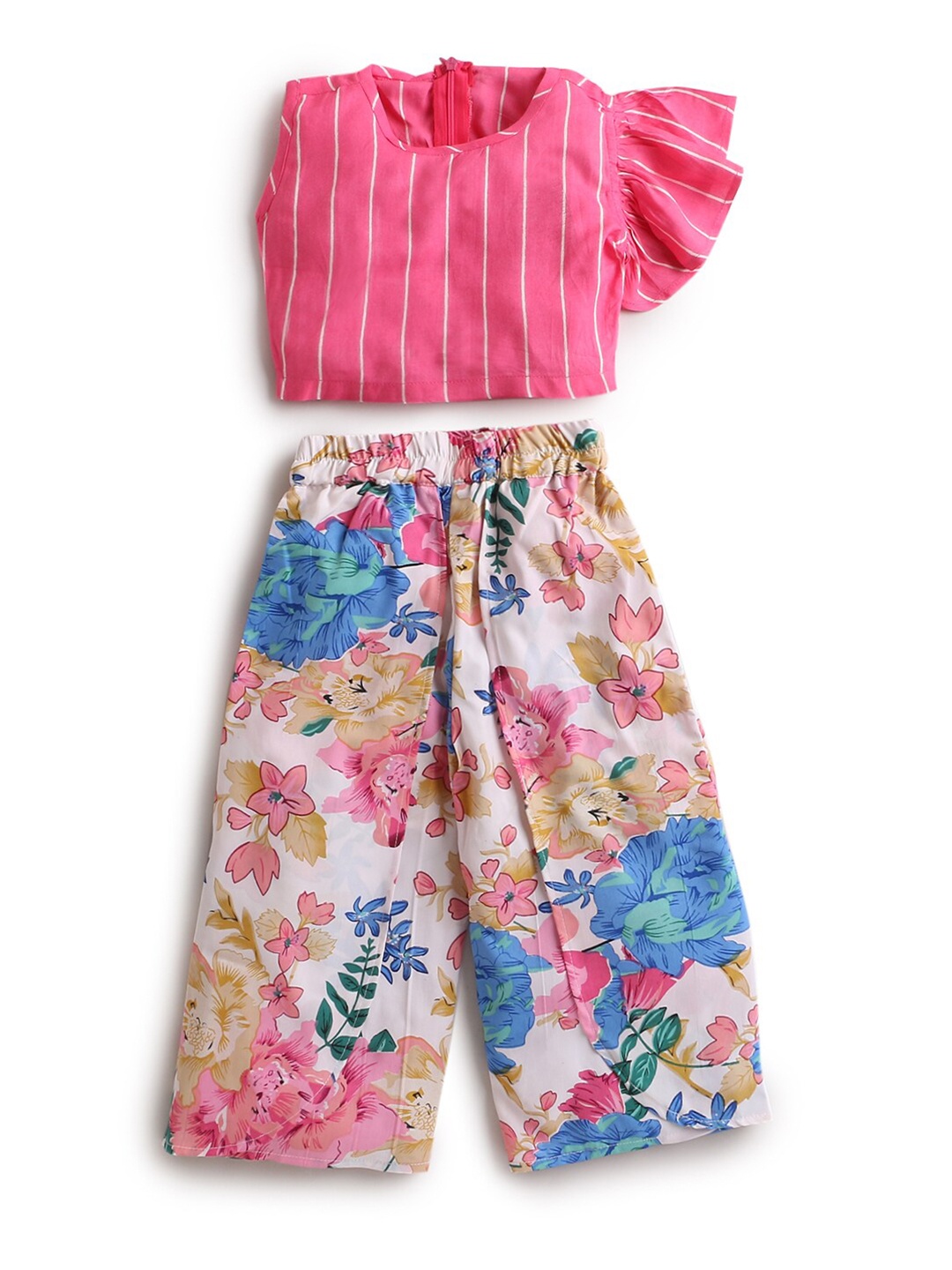 

Hopscotch Girls Pink & White Striped Top with Trousers